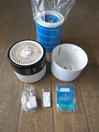 BoFlow EvoMist40 luchtbevochtiger unboxing met afstandsbediening en handleiding, getest door fysioengezond.nl
