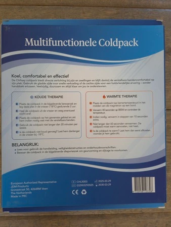 Chillaxy coldpack knie verpakking uitleg, getest door fysioengezond.nl